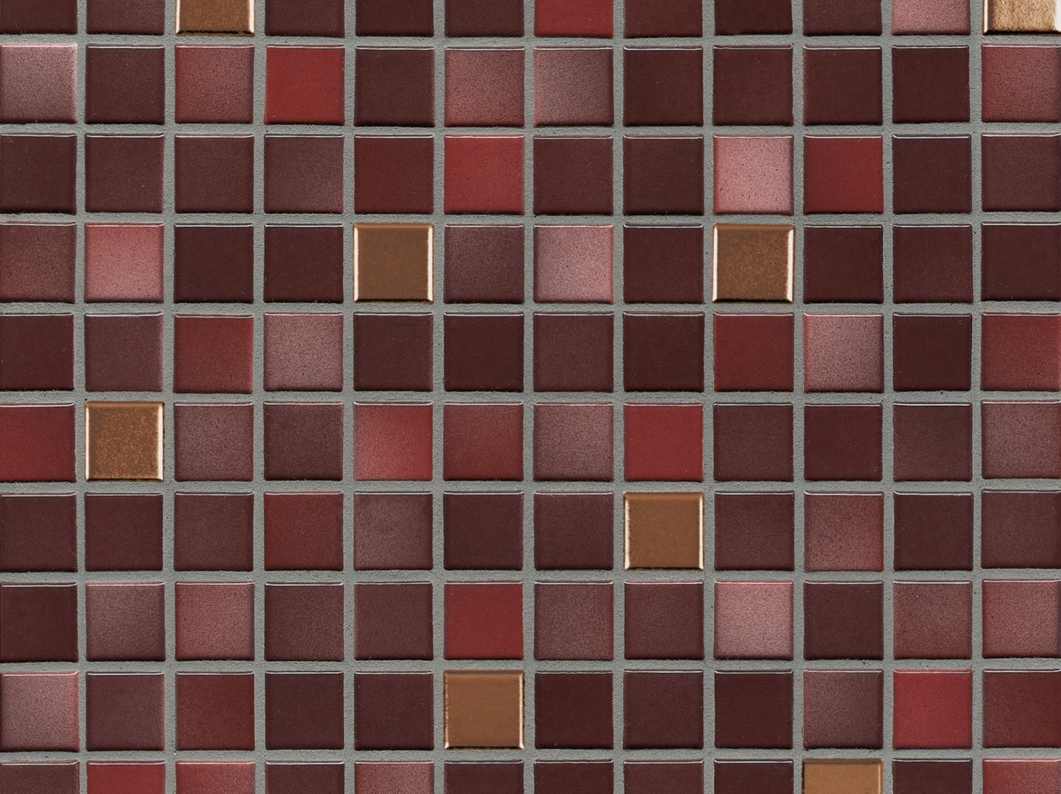  2,5x2,5cm Fresh Mystic Red-Mix Metallic keraminė mozaika