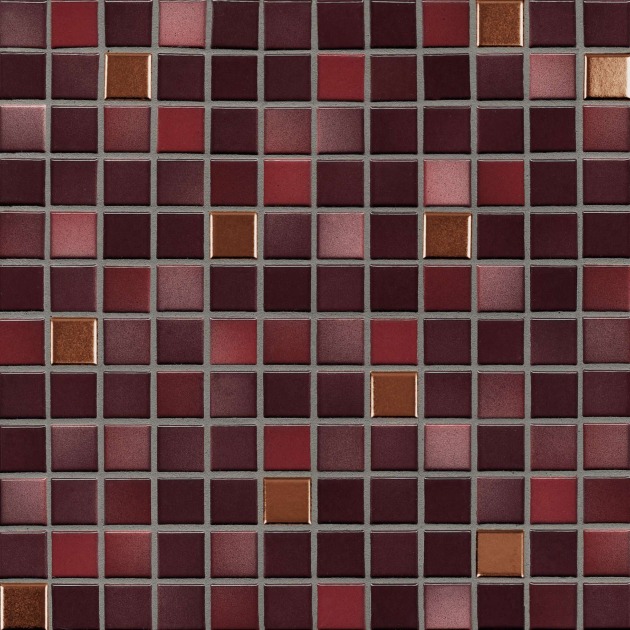  2,5x2,5cm Fresh Mystic Red-Mix Metallic keraminė mozaika (2)