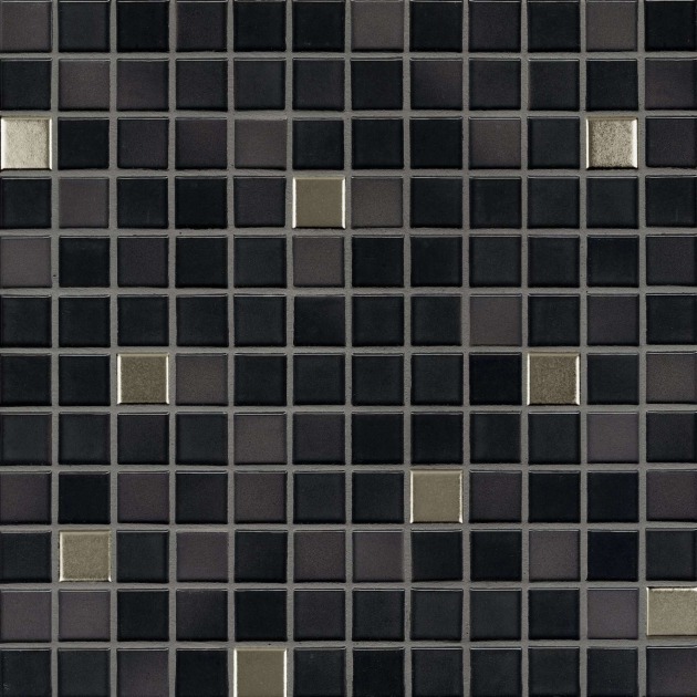 2,5x2,5cm Fresh Black-Mix Metallic keraminė mozaika (2)