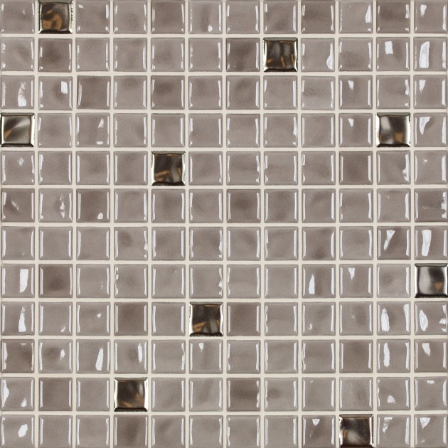 2,5x2,5cm Amano Taupe Metallic -Mix glossy keraminė mozaika (2)