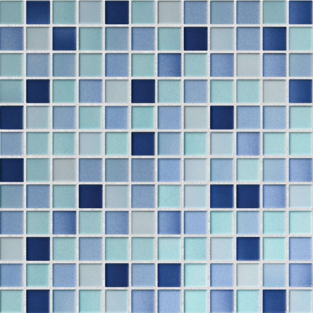 2,5x2,5cm Fresh Caribbean Blue Mix keraminė mozaika