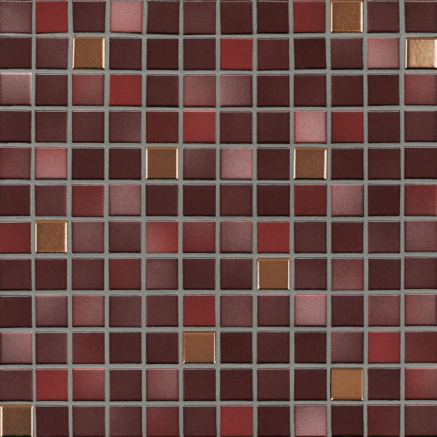 2,5x2,5cm Fresh Mystic Red-Mix Metallic keraminė mozaika